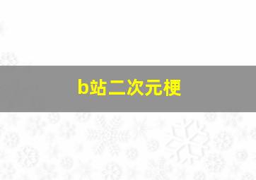 b站二次元梗