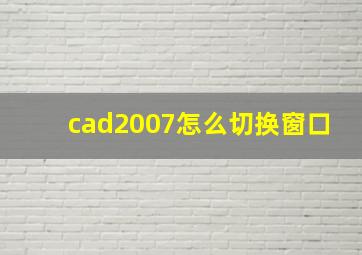 cad2007怎么切换窗口