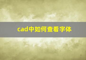 cad中如何查看字体