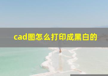 cad图怎么打印成黑白的