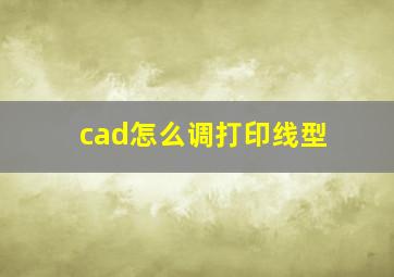 cad怎么调打印线型