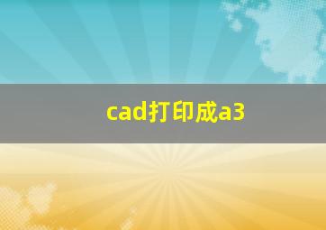 cad打印成a3