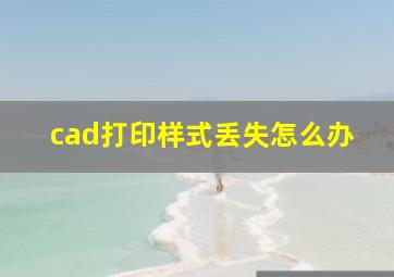 cad打印样式丢失怎么办