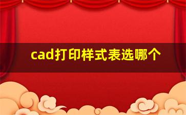 cad打印样式表选哪个