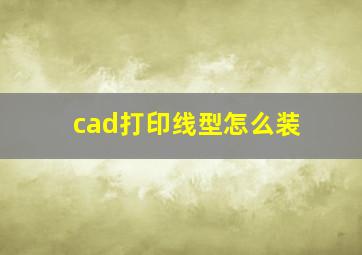 cad打印线型怎么装