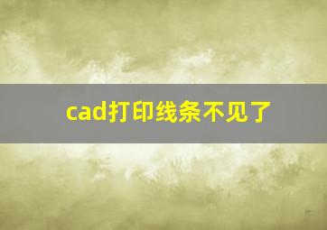 cad打印线条不见了