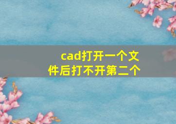 cad打开一个文件后打不开第二个