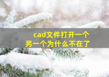 cad文件打开一个另一个为什么不在了