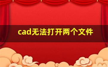 cad无法打开两个文件