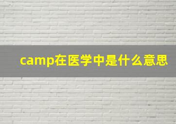 camp在医学中是什么意思