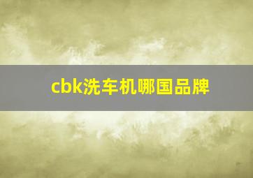 cbk洗车机哪国品牌