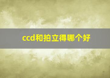 ccd和拍立得哪个好