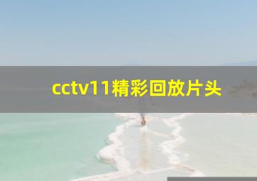 cctv11精彩回放片头