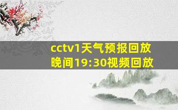 cctv1天气预报回放晚间19:30视频回放