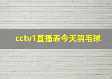 cctv1直播表今天羽毛球