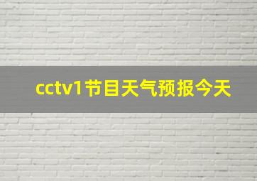 cctv1节目天气预报今天