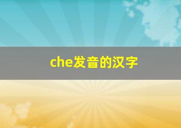 che发音的汉字