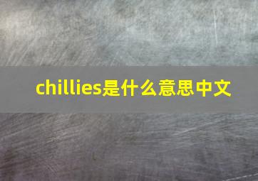 chillies是什么意思中文