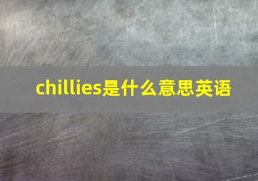 chillies是什么意思英语