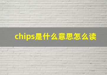 chips是什么意思怎么读