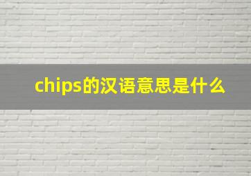 chips的汉语意思是什么