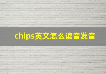 chips英文怎么读音发音