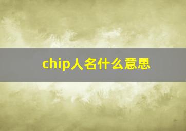 chip人名什么意思