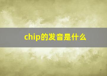 chip的发音是什么