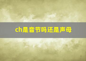 ch是音节吗还是声母