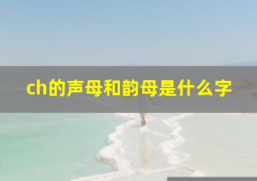 ch的声母和韵母是什么字