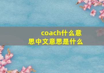 coach什么意思中文意思是什么