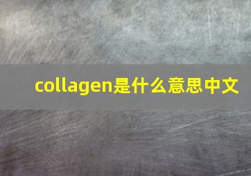 collagen是什么意思中文