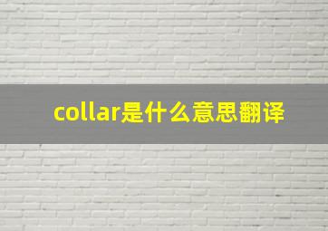 collar是什么意思翻译