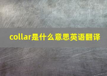 collar是什么意思英语翻译