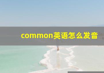 common英语怎么发音