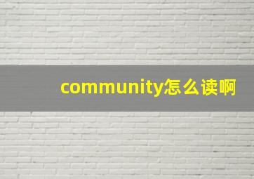 community怎么读啊