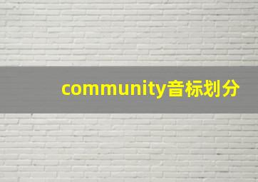 community音标划分