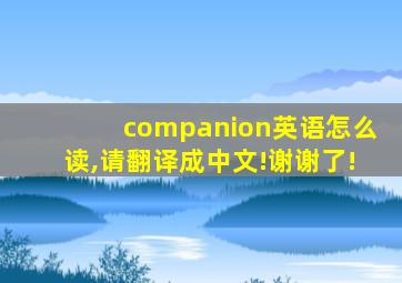 companion英语怎么读,请翻译成中文!谢谢了!