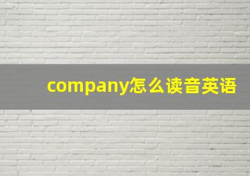 company怎么读音英语