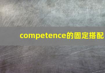 competence的固定搭配