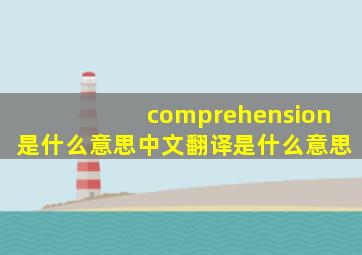 comprehension是什么意思中文翻译是什么意思