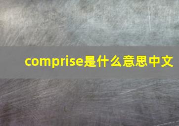 comprise是什么意思中文