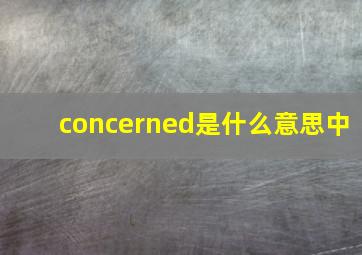 concerned是什么意思中