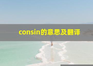 consin的意思及翻译