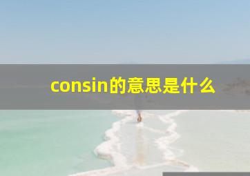 consin的意思是什么