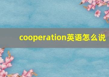 cooperation英语怎么说