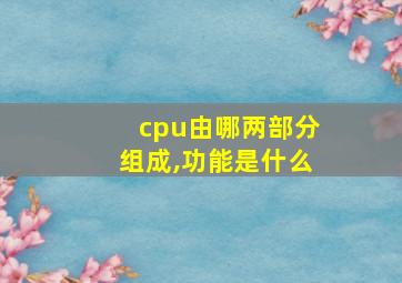 cpu由哪两部分组成,功能是什么