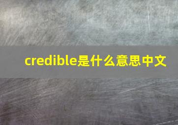 credible是什么意思中文