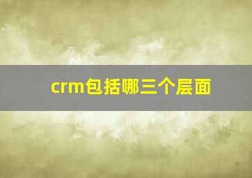 crm包括哪三个层面