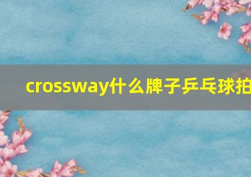 crossway什么牌子乒乓球拍